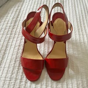 Christian Louboutin beautiful red scrappy sandals in excellent condition !